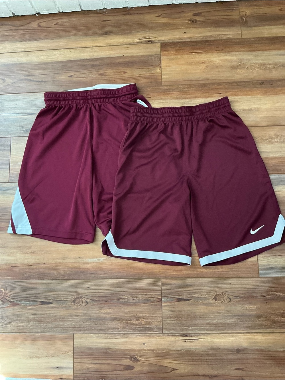 Nike Boy’s Maroon Athletic Shorts with White Accents